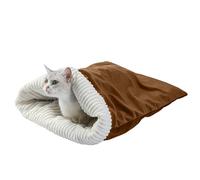 Générique Katzenschlafsack - 25.59x17.72x1.18 Zoll Warmer Fleece-Schlafsack, Hundeschlafsack Waschbar Drinnen, Kuschelsack Für Haustiere, Wärmender Plüsch | Nester Zum Ausruhen, Kuscheln Verstecken