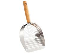 Générique Katzenstreu-Schaufel - Edelstahl Mit Ergonomischem Langgriff | Kattenbakschep met houder, Tragbares Katzenzubehör | Kitty Kattenbakschep with Robust Sieve, Reinigungshilfe