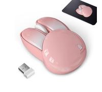 Générique kawaie Bunny Mous - Soundless Wireless Rabbit Mous, 2,4g Wireless Technology | Souris Mignonne À Pile À Batterie, Souris De Couleur De Bonbons, Silencieux, Idéal pour Les Filles Et Les,