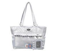 Générique Kawaii Ita Bag with Transparent Pin Display, Anime Badge Shoulder Bag with Insert, Cute Messenger Bag for Pins and Anime Fans (Silver)