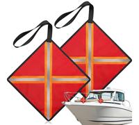 Générique Kayak Flag, 2-Piece Tear-Resistant Reflective Safety Warning Flags, Perfect for Truck Loads, Canoe, Boat, Outdoor Hauling, Towing, and Travel Perfect for Kids and Adults, 12.6x12.6 in