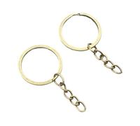 Générique Key Chain 6 Colors Plated 50mm Long Round Split(Bronze,30mm Rings)