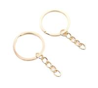 Générique Key Chain 6 Colors Plated 50mm Long Round Split(KC Gold,30mm Rings)