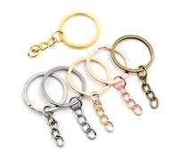 Générique Key Chain 6 Colors Plated 50mm Long Round Split(Random Mixed,30mm Rings)
