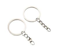 Générique Key Chain 6 Colors Plated 50mm Long Round Split(Rhodium,30mm Rings)