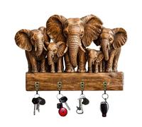Générique Key Holder Wall Mount | Wooden Cute -Saving | Elephant Towel Hooks Key Holder Organizer | -Saving Wooden Multipurpose For Entryway Bedroom Kitchen Housewarming Clothes Towel Hat