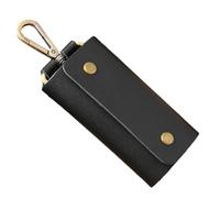 Générique Key Wallet, PU Leather Men's Compact Wallets with Keychain, Coin Purse Storage Organizer Bag Durable Keys Ring, Black, Small Size, for Home School Office Belt Waist Carry Male