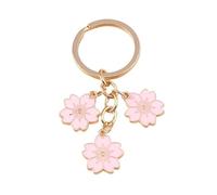 Générique Keychain Cute Enamel Colorful Sakura Flower Sweet For Women Girls Handbag Accessories DIY Gifts(Dark Grey)