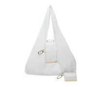 Générique Keychain Tote Bag, Compact Foldable Vegan PU Leather Bag with Key Ring, Expands Reusable Spacious Shopping Shoulder Bag