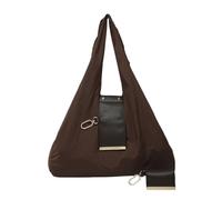 Générique Keychain Tote Bag, Compact Foldable Vegan PU Leather Bag with Key Ring, Expands Reusable Spacious Shopping Shoulder Bag