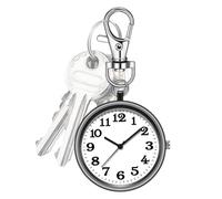 Générique Keychain Watch - 8cm Clip on Pocket Watch | Alloy Portable Watchs Pendant, Stylish Round Bag Charm Accessory for Nursing Hiking Travel and Gift Giving Lightweight Water Resistant