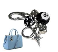 Générique Keyringg Charmss - Aesthetic Keychain, Bag Charmss For Womens Handbags, Metal Dice Bag Charm Pendant, Fashion Keychain Accessories Ornaments Decorations, Goodie Bag Stuffers For Men & Women