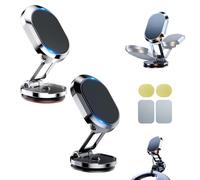 Générique Kicklo Phone Holder, Kicklo Foldable Magnetic Car Phone Holder, 360 Degree Rotatable Alloy Mount, Grip for Dashboard Air Vent Use, Universal Compatibility with Smartphone (2 Pcs Mix)