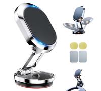 Générique Kicklo Phone Holder, Kicklo Foldable Magnetic Car Phone Holder, 360 Degree Rotatable Alloy Mount, Grip for Dashboard Air Vent Use, Universal Compatibility with Smartphone (Silver)