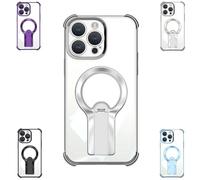 Générique Kickstand Case, Magnetic Kickstand - Stylish, Strong, Phone Case with Glossy Finish, for iPhone 13, 14, 15, 16 Pro Max/Plus (Silver,17 Pro Max)