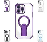 Générique Kickstand Case, Magnetic Kickstand - Stylish, Strong, Phone Case with Glossy Finish, for iPhone 13, 14, 15, 16 Pro Max/Plus (Purple,15 Pro)