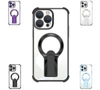 Générique Kickstand Case, Magnetic Kickstand - Stylish, Strong, Phone Case with Glossy Finish, for iPhone 13, 14, 15, 16 Pro Max/Plus (Black,14 Pro)