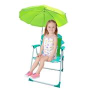 Générique Kids Beach Chair with Umbrella, Child Folding Seat, Metal + Cloth Wind Resistant Design, Built-in Parasol, Lightweight Frame, Easy Setup, for Lawn, Patio, Picnic, 17.72x14.96x1.97 inches