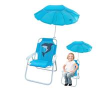 Générique Kids Beach Folding Camping Chair, Shade Chair with Umbrella 17.72x14.96x1.97 inches, Wind-Resistant Sand Seat, Portable Parasol, Lightweight, Outdoor Travel Lawn Garden Patio Picnic