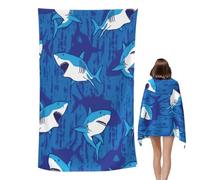 Générique Kids Beach Towels - Shark Theme Microfiber Towel, Fast Dry Lightweight Sand-Resistant Wipe for Pool, Gym, Camping, Yoga with Multi-Purpose Cleaning, Swimming, Vacation Use