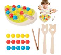 Générique Kids Beads Sorting Toy, Wooden Clip Beads Game, Interactive Matching Board, 8.82x6.5 inches, Ideal for Developing Fine Motor Skills, Classification, and Counting
