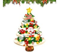 Générique Kids Christmas Tree - Felt Wall Craft with Detachable Ornaments and Meter Light String, Toddler Christmas Decoration for Children’s Room, Classroom, Or Indoor Holiday Activities 39 inch