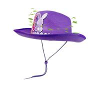 Générique Kids Easter Cowboy Hat - Bunny Ear Sun Hats | 26x33x12cm Party Hats with Cute Dress Up, Non-Woven Fabric Cowboy Hat with Carnival Celebration, Holiday Stage Accessory
