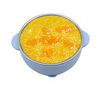 Générique Kids Food Bowl, Non Slip Child Bowl, Suction Cup Plate with Stainless Steel Base, Anti Scald Feeding Dish, Kids Tableware with Secure Grip, Supplies for Snacks Lunch Meals Travel