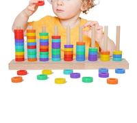 Générique Kids Matching Toy - Wooden Logical Thinking Toy | Early Learning Matching Stacking Game | Rainbow Color Sorting Sensory Preschoolers Children Home Classroom Travel