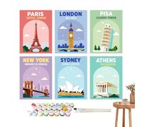 Générique Kids Paint By Numbers - 6 Pieces Diy Coloring Paper Activity Toy