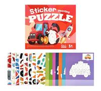 Générique Kids Paint by Sticker Book, Interactive Educational Crafting Game | Architecture Animals Sticker Paint Book for Boys Girls Young Children Road Trip Travel Home Party
