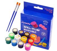 Générique Kids Painting Set - Washable Paint | 12 Colors Washable Safe Art Supplies With Brush For Beginners Learning Activities Painting Pumpkin Rock Glass Outdoor Indoor Party Studio Home