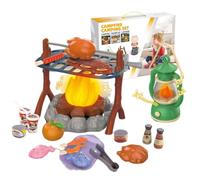 Générique Kids Pretend Camping Toy - Play Kitchen Camping Gear Set - Campfire Cooking Role Play Toys | Indoor Outdoor Creative Fun for Boys | 28PCS Campіng Playset for Children Aged 3-6 Birthday