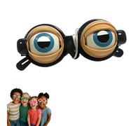 Générique Kids Pull-String Blinking Crazy Glasses, Winking Kinetic Eyes Novelty Shaking Funny Goggles (Black)