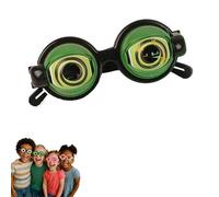 Générique Kids Pull-String Blinking Crazy Glasses, Winking Kinetic Eyes Novelty Shaking Funny Goggles (Green)
