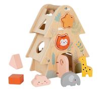Générique Kids Shape Sorting Cube, Educational Toy with Animal Blocks, Wooden Early Learning Activity for and Kindergarten, Skill Growth and Parent-Child Bonding at Home Or School, 17x11x21cm
