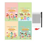 Générique Kids Spanish Books - Reusable Writing Notebook, 8.27x6.89 inches Spanish Practice Workbook, Kids Handwriting Practice Bundle | Dry Erase Learning System, home learning writing tool
