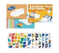 Générique Kids Sticker Book - Dinosaur Vehicle Sticker by Numbers