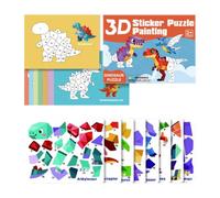 Générique Kids Sticker Book - Dinosaur Vehicle Sticker by Numbers