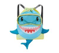 Générique Kids Swim Bag - Shark Design Waterproof Backpack | Shoe Compartments | Dry Wet Separated Swimming Pack | For Shopping Dance Travel Gym Beach Age 3 And Up Boys Girls Marine Theme Rucksack