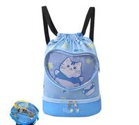 Générique Kids Swim Bag Waterproof Beach Bag Backpack with Dry Wet Separation, Cartoon Drawstring Design for Pool Accessories, School, Travel, Sports, and Camping Use, 14.17x11.81 Inches