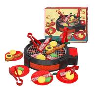 Générique Kids Toy BBQ Play Food Set, Kids Grill Playset, Interactive Kitchen Accessories, 12 inches Electric Grilling Utensil Play Set with Lights, Durable Cooking Toy with Realistic Sounds