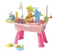 Générique Kids Water Play Table, 4n1 Water Sensory Sink Toy Faucet, Educational Pretend Set for Kid, School, Garden, Camping, Playhouse, Backyard, Beach, Travel, Girls’ Birthday, Picnic Activities