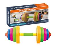 Générique Kids Workout Barbell - Adjustable Weight Lifting Set | 80cm Fitness Toy with 8 Plates, Exercise Equipment for Boys and Girls, Durable PP Body Training Toy for Home Outdoor and Gym Play