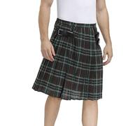 Générique Kilt Ecossais Homme Taille élastique, avec Doublure en, Cordon de Serrage réglable, Respirant, à séchage Rapide, Noir, Blanc, Vert, Gris, Kilt écossais pour Hommes