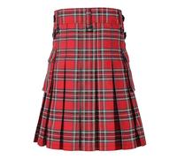 Générique Kilt Homme Décontracté Kilt Ample Respirant Extensible Kilts Traditionnel Chic Élégant Casual Urbain Polyvalent Quotidien Mi-Saison Été Printemps Automne Jupes Plissé Écossais Rayures