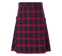 Générique Kilt Irlandais Homme, Kilt Ecossais Homme Rouge Tartan Irlandais Steampunk Jupe Plissée Médiévale en Coton Longue Complet Gothique Respirant Chic Cosplay Grande Taille