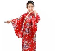 Générique Kimono Japonais Enfant Yukata Ancien Style - Fille Kimono Gamins Traditionnel Vêtements Soie Tissu Peignoir Cosplay Festival Anniversaire Photographie Costume Mariage Fête Performance Robe
