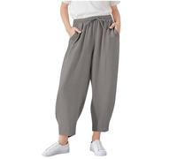 Générique Kinder Jogginghose Pantalons Confortables pour Filles à Porter au Quotidien. Pantalons Courts élégants pour Enfants,Parfaits Le Printemps et l'été.(Grey,15-16 Ans)