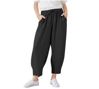 Générique Kinder Jogginghose Pantalons Confortables pour Filles à Porter au Quotidien. Pantalons Courts élégants pour Enfants,Parfaits Le Printemps et l'été.(Black,5-6 Ans)